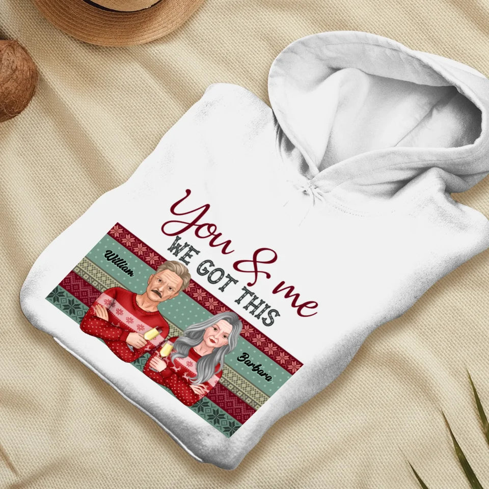 You And Me We Got This With Christmas Buffalo Plaid - Custom  Name - Personalized Gift For Couples - Unisex Hoodie