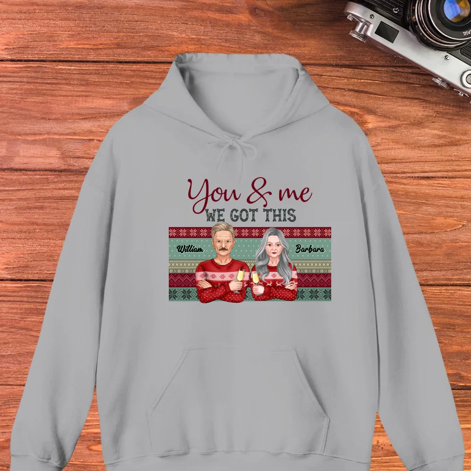 You And Me We Got This With Christmas Buffalo Plaid - Custom  Name - Personalized Gift For Couples - Unisex Hoodie