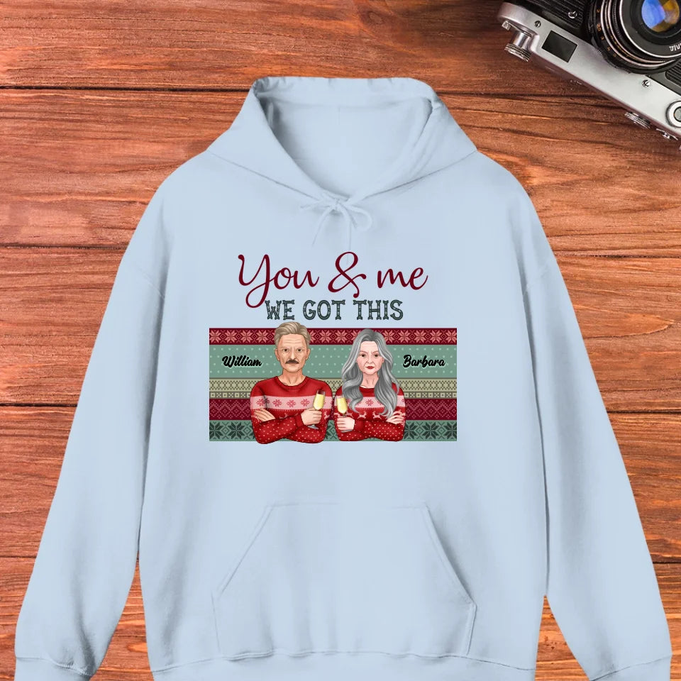 You And Me We Got This With Christmas Buffalo Plaid - Custom  Name - Personalized Gift For Couples - Unisex Hoodie