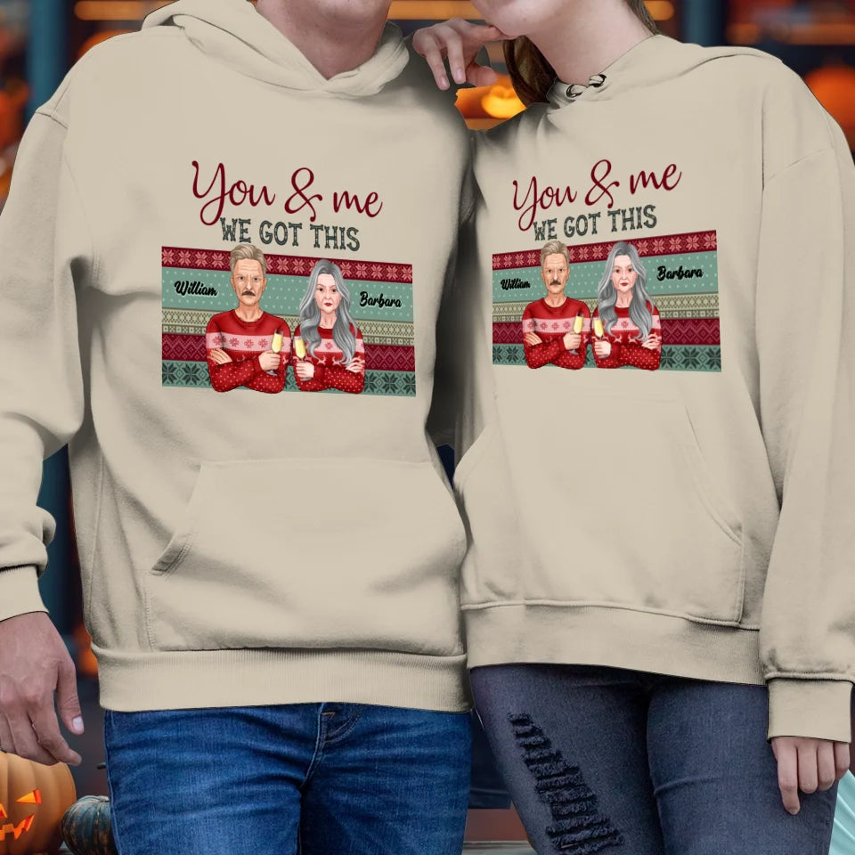 You And Me We Got This With Christmas Buffalo Plaid - Custom  Name - Personalized Gift For Couples - Unisex Hoodie