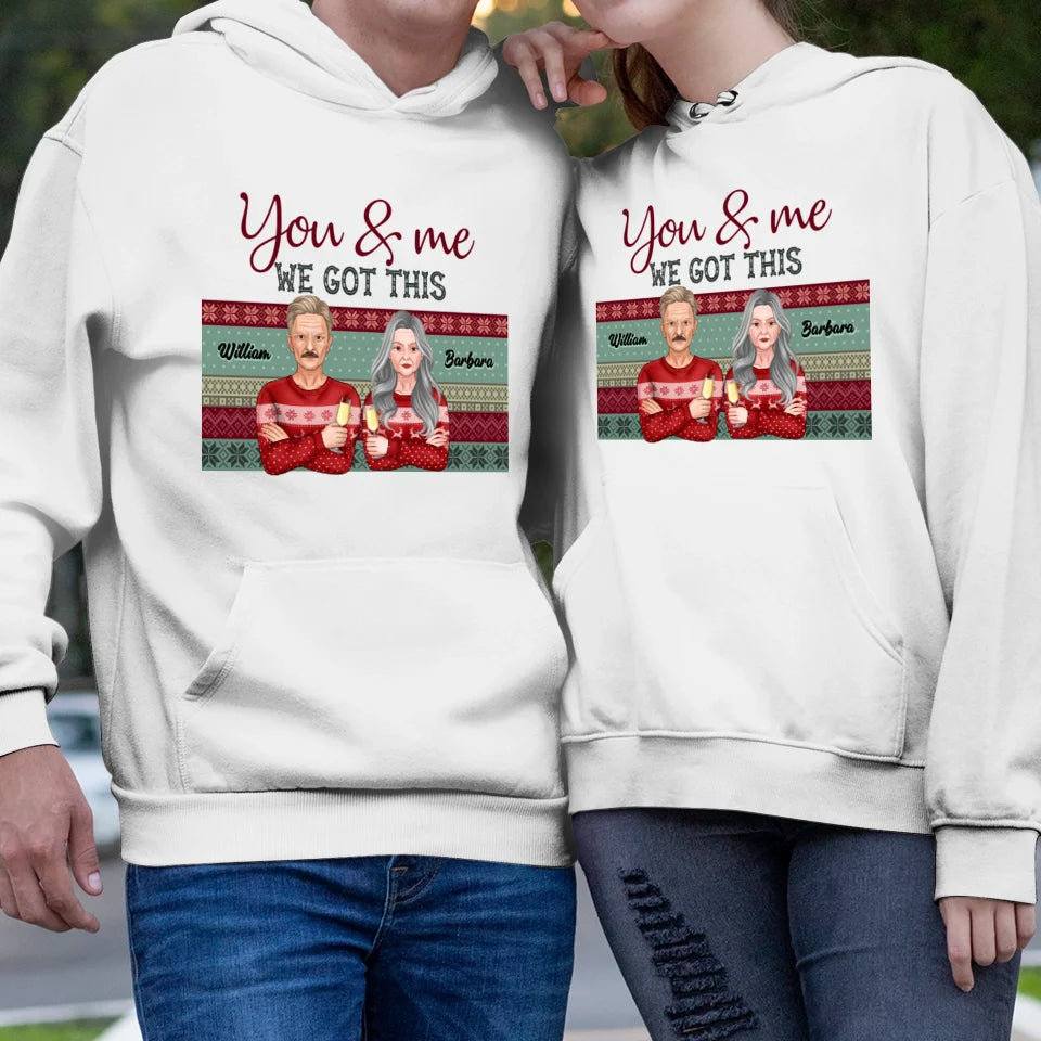 You And Me We Got This With Christmas Buffalo Plaid - Custom  Name - Personalized Gift For Couples - Unisex Hoodie