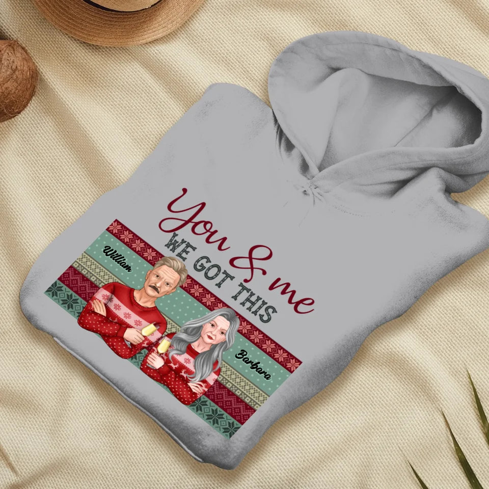 You And Me We Got This With Christmas Buffalo Plaid - Custom  Name - Personalized Gift For Couples - Unisex Hoodie