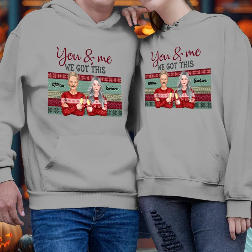 You And Me We Got This With Christmas Buffalo Plaid - Custom  Name - Personalized Gift For Couples - Unisex Hoodie