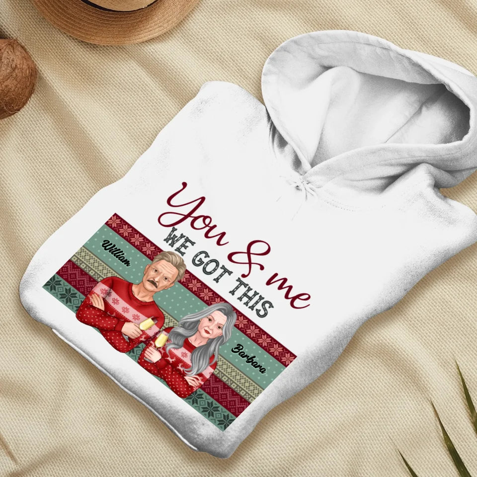 You And Me We Got This With Christmas Buffalo Plaid - Custom  Name - Personalized Gift For Couples - Unisex Hoodie