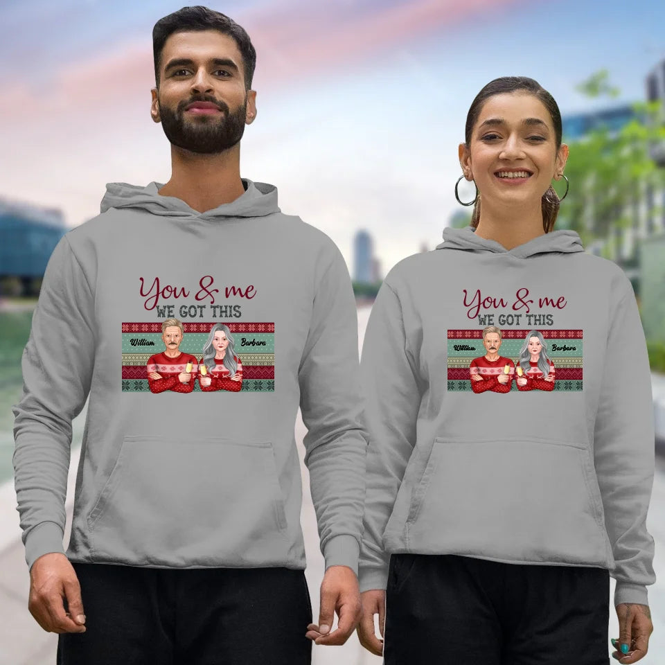 You And Me We Got This With Christmas Buffalo Plaid - Custom  Name - Personalized Gift For Couples - Unisex Hoodie