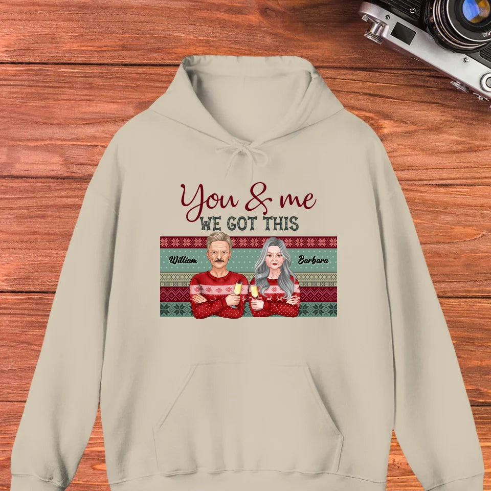 You And Me We Got This With Christmas Buffalo Plaid - Custom  Name - Personalized Gift For Couples - Unisex Hoodie