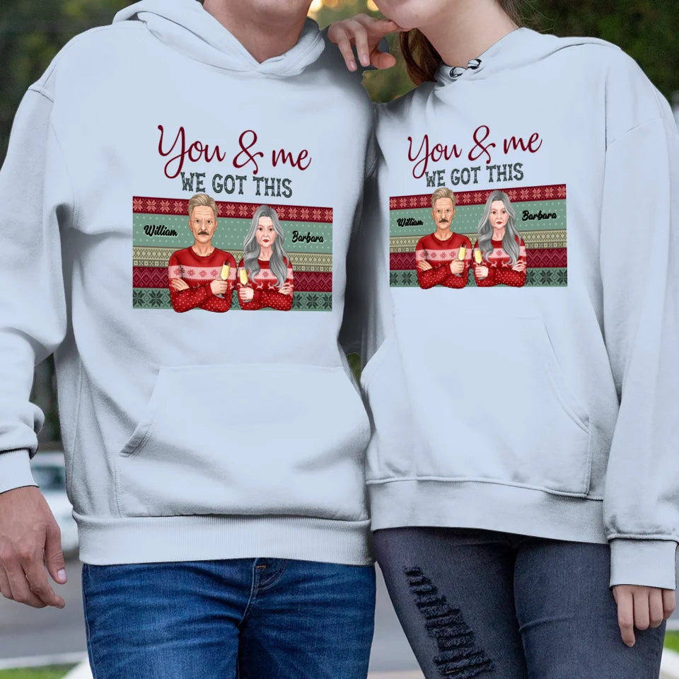 You And Me We Got This With Christmas Buffalo Plaid - Custom  Name - Personalized Gift For Couples - Unisex Hoodie