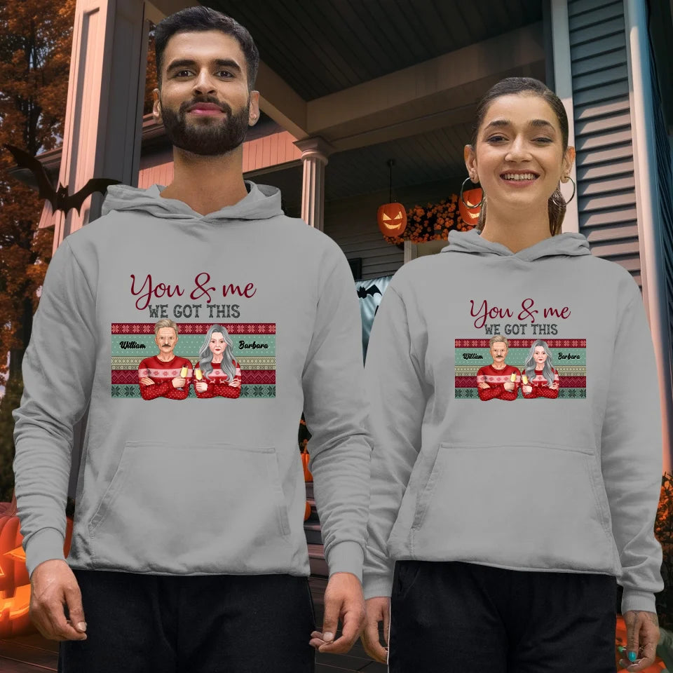 You And Me We Got This With Christmas Buffalo Plaid - Custom  Name - Personalized Gift For Couples - Unisex Hoodie