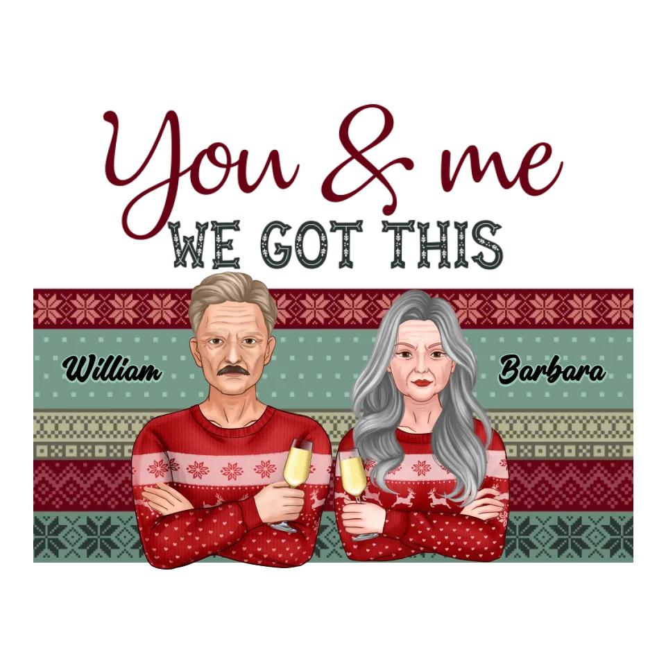 You And Me We Got This With Christmas Buffalo Plaid - Custom  Name - Personalized Gift For Couples - Unisex Hoodie