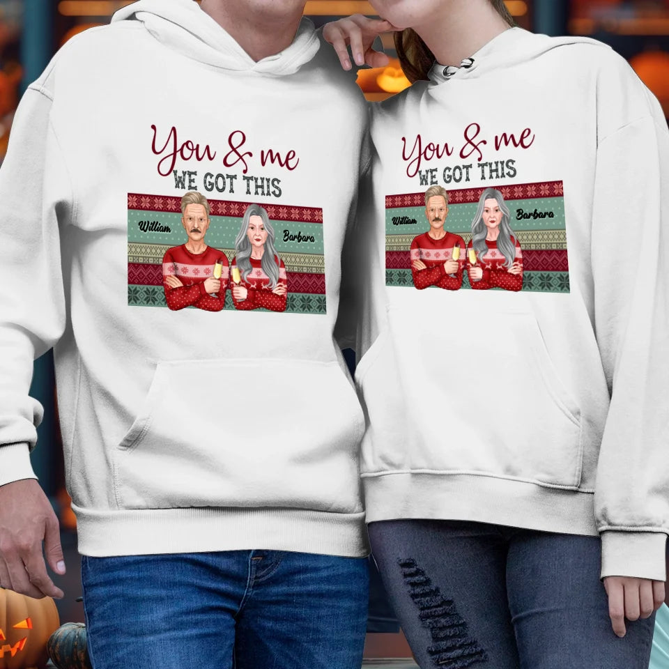 You And Me We Got This With Christmas Buffalo Plaid - Custom  Name - Personalized Gift For Couples - Unisex Hoodie