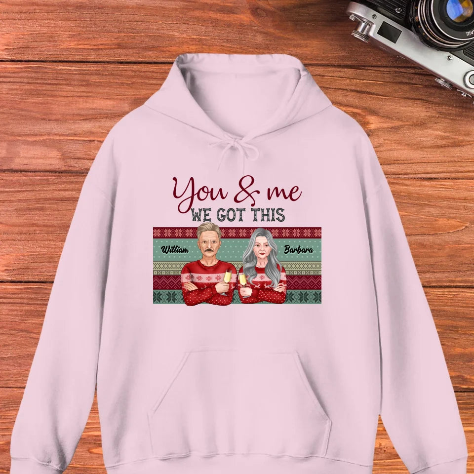 You And Me We Got This With Christmas Buffalo Plaid - Custom  Name - Personalized Gift For Couples - Unisex Hoodie