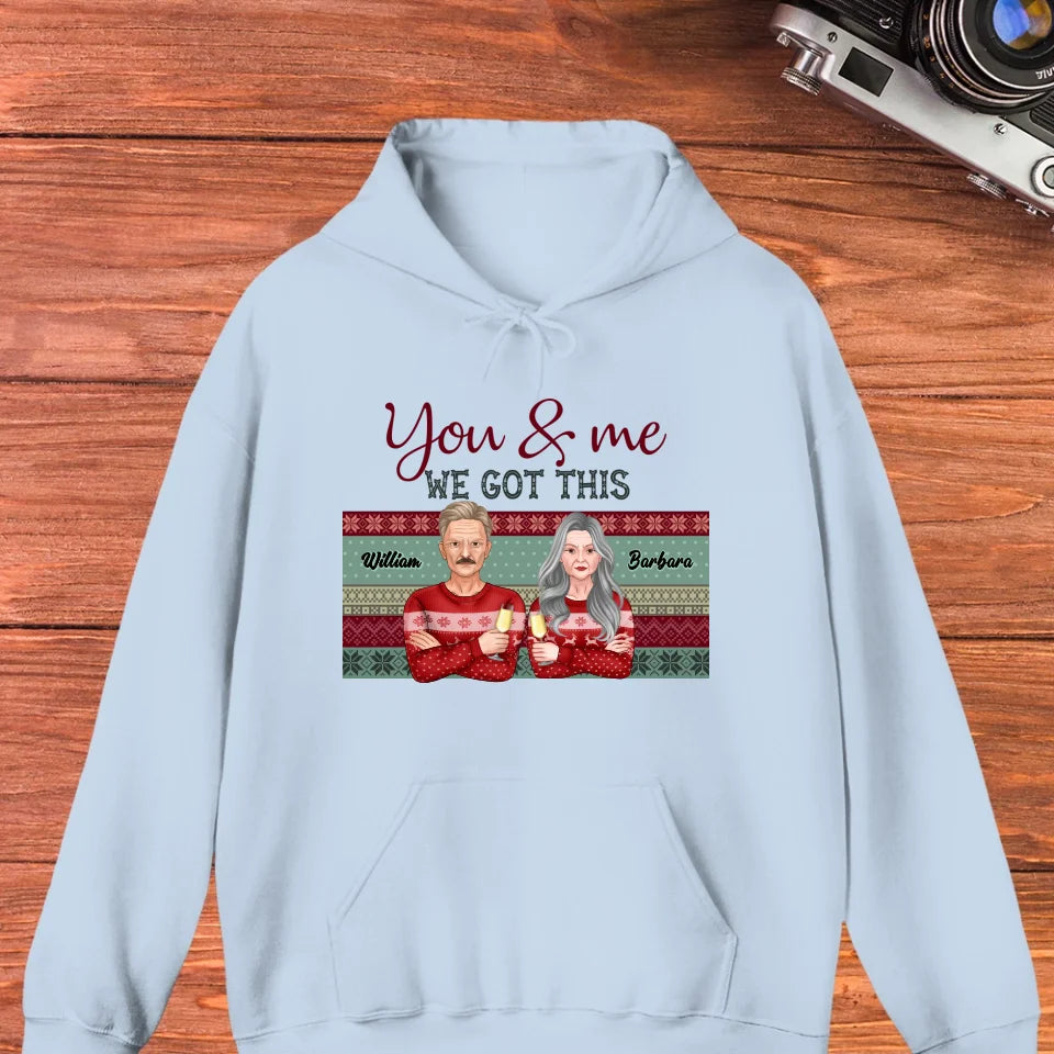 You And Me We Got This With Christmas Buffalo Plaid - Custom  Name - Personalized Gift For Couples - Unisex Hoodie