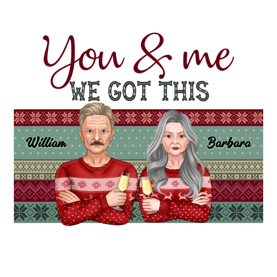 You And Me We Got This With Christmas Buffalo Plaid - Custom  Name - Personalized Gift For Couples - Unisex Hoodie