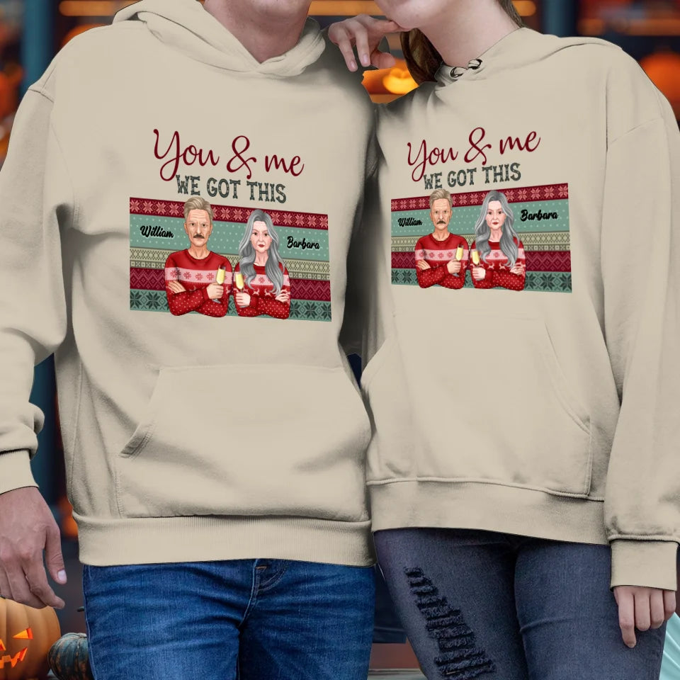 You And Me We Got This With Christmas Buffalo Plaid - Custom  Name - Personalized Gift For Couples - Unisex Hoodie