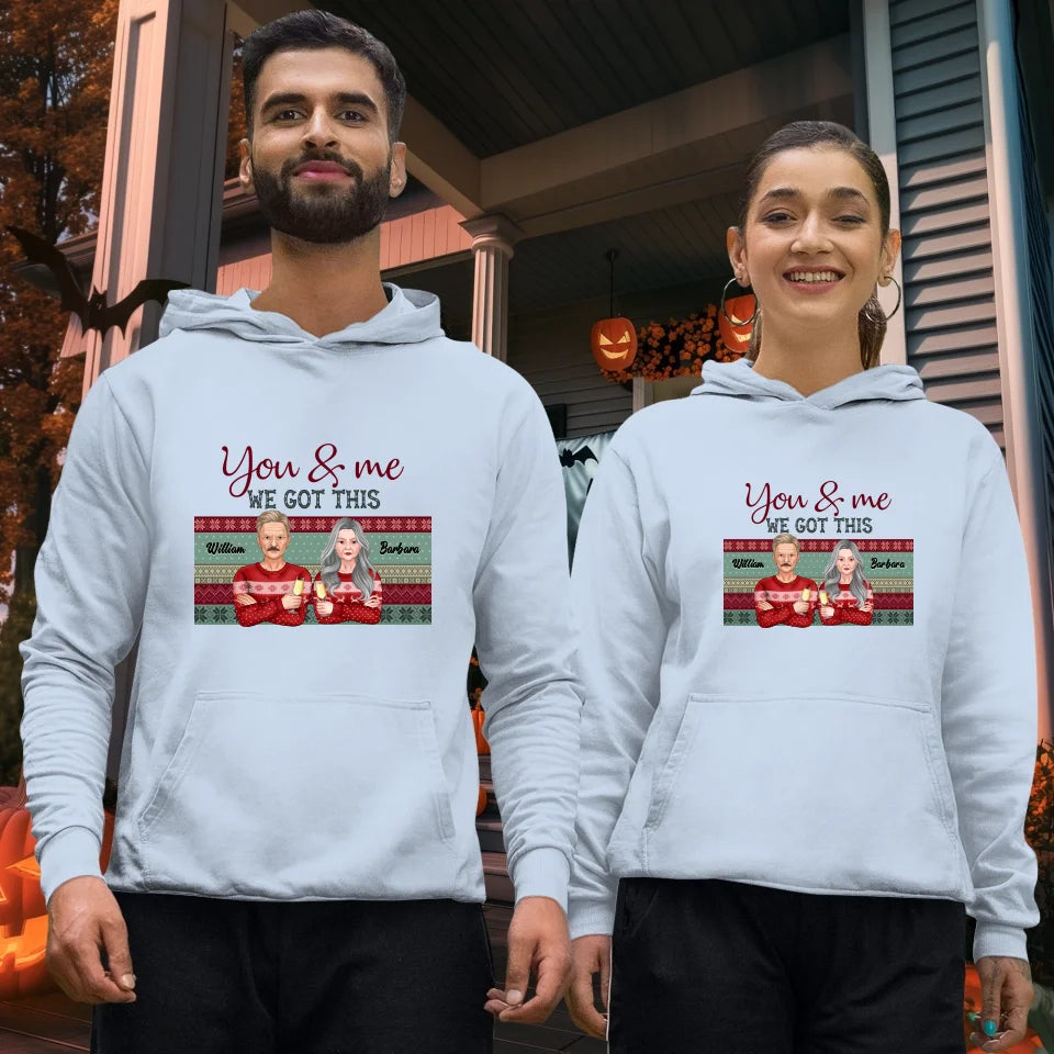 You And Me We Got This With Christmas Buffalo Plaid - Custom  Name - Personalized Gift For Couples - Unisex Hoodie