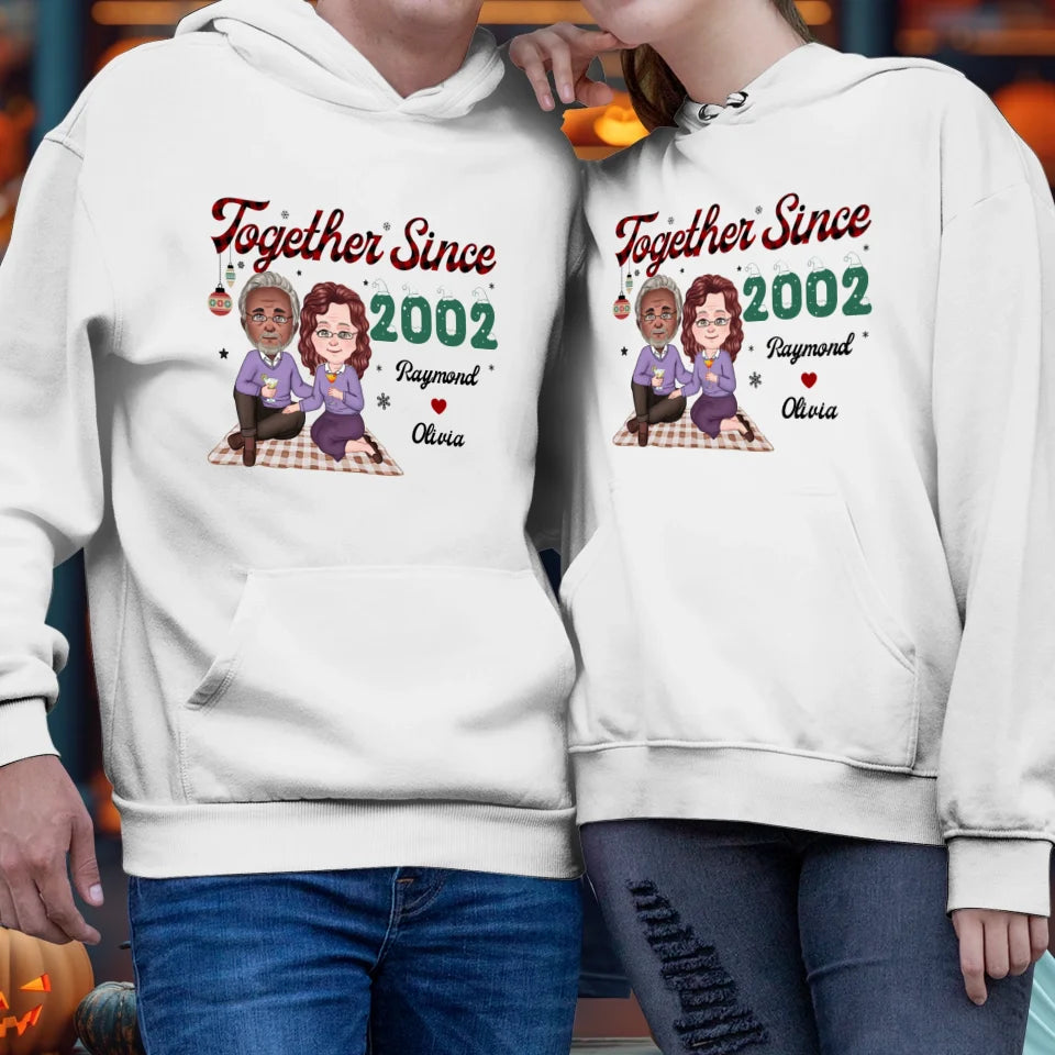 Together Since With Christmas Theme - Custom Name - Personalized Gift For Couple - Unisex Hoodie