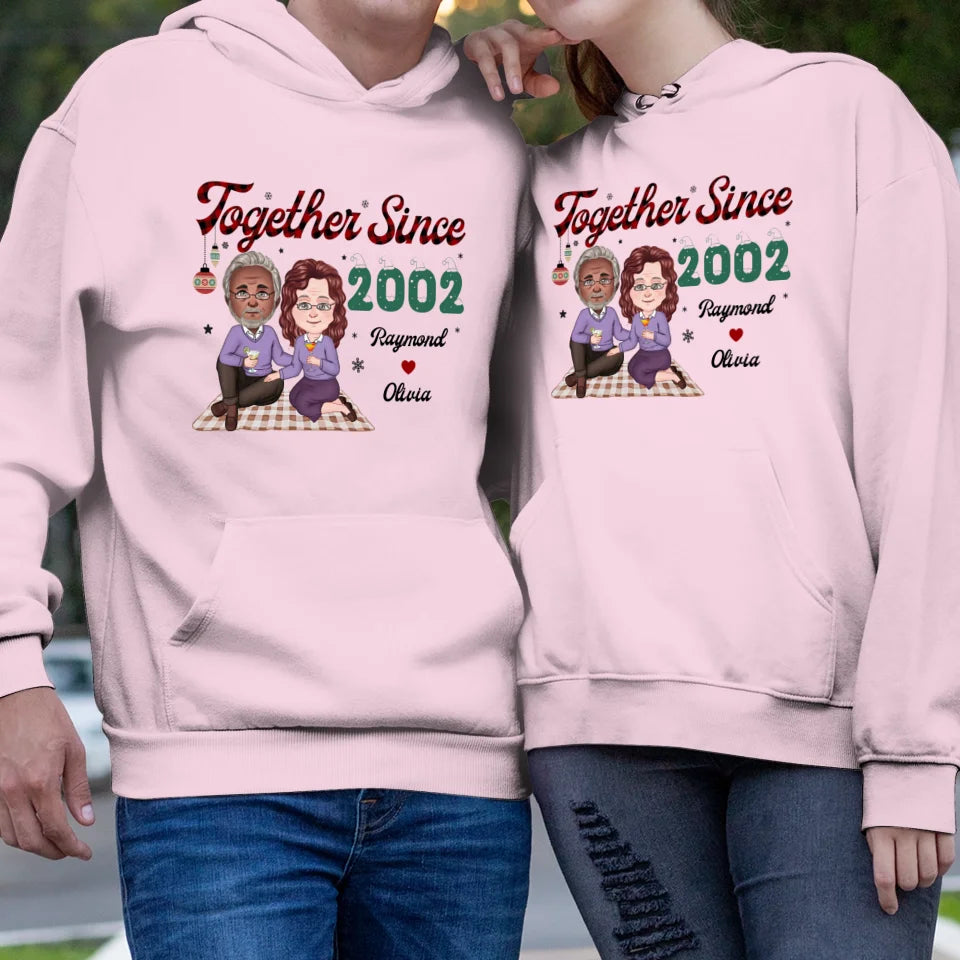 Together Since With Christmas Theme - Custom Name - Personalized Gift For Couple - Unisex Hoodie