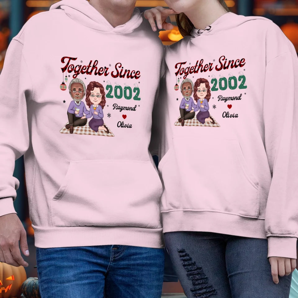 Together Since With Christmas Theme - Custom Name - Personalized Gift For Couple - Unisex Hoodie