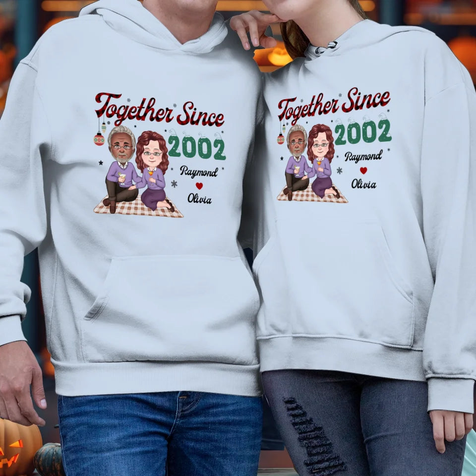 Together Since With Christmas Theme - Custom Name - Personalized Gift For Couple - Unisex Hoodie