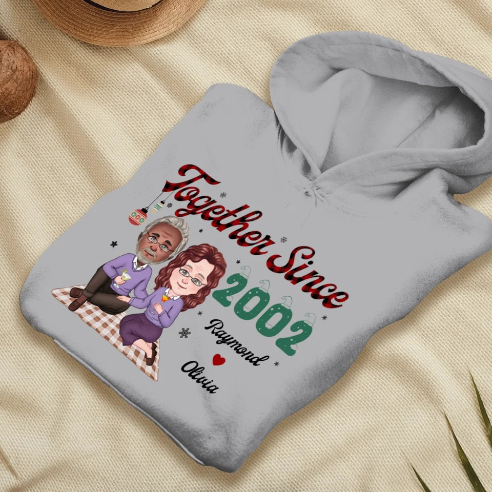 Together Since With Christmas Theme - Custom Name - Personalized Gift For Couple - Unisex Hoodie