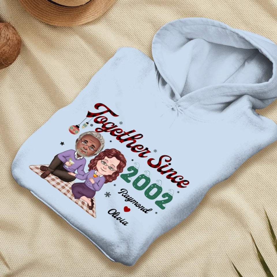 Together Since With Christmas Theme - Custom Name - Personalized Gift For Couple - Unisex Hoodie