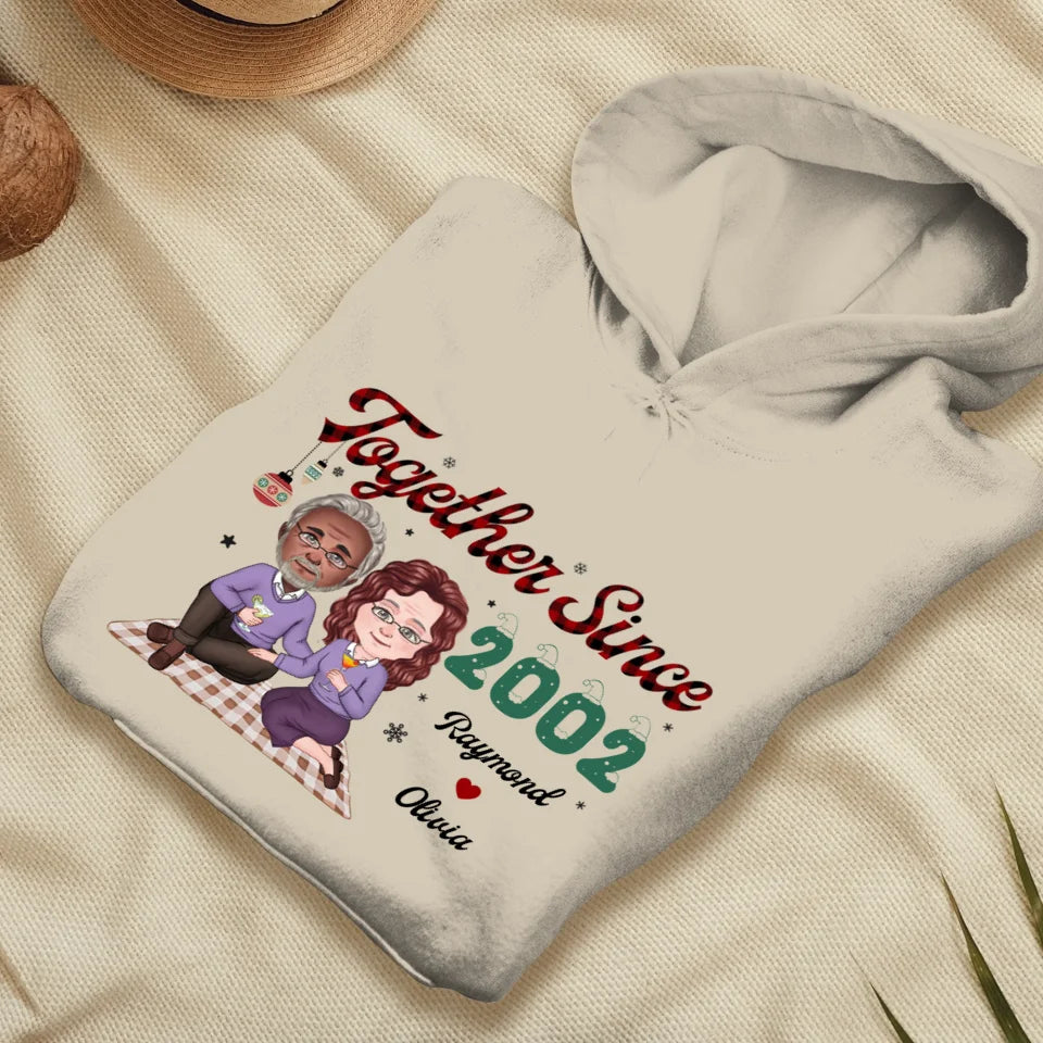 Together Since With Christmas Theme - Custom Name - Personalized Gift For Couple - Unisex Hoodie