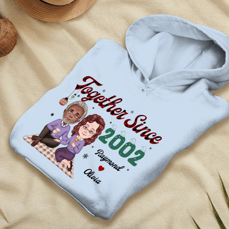 Together Since With Christmas Theme - Custom Name - Personalized Gift For Couple - Unisex Hoodie