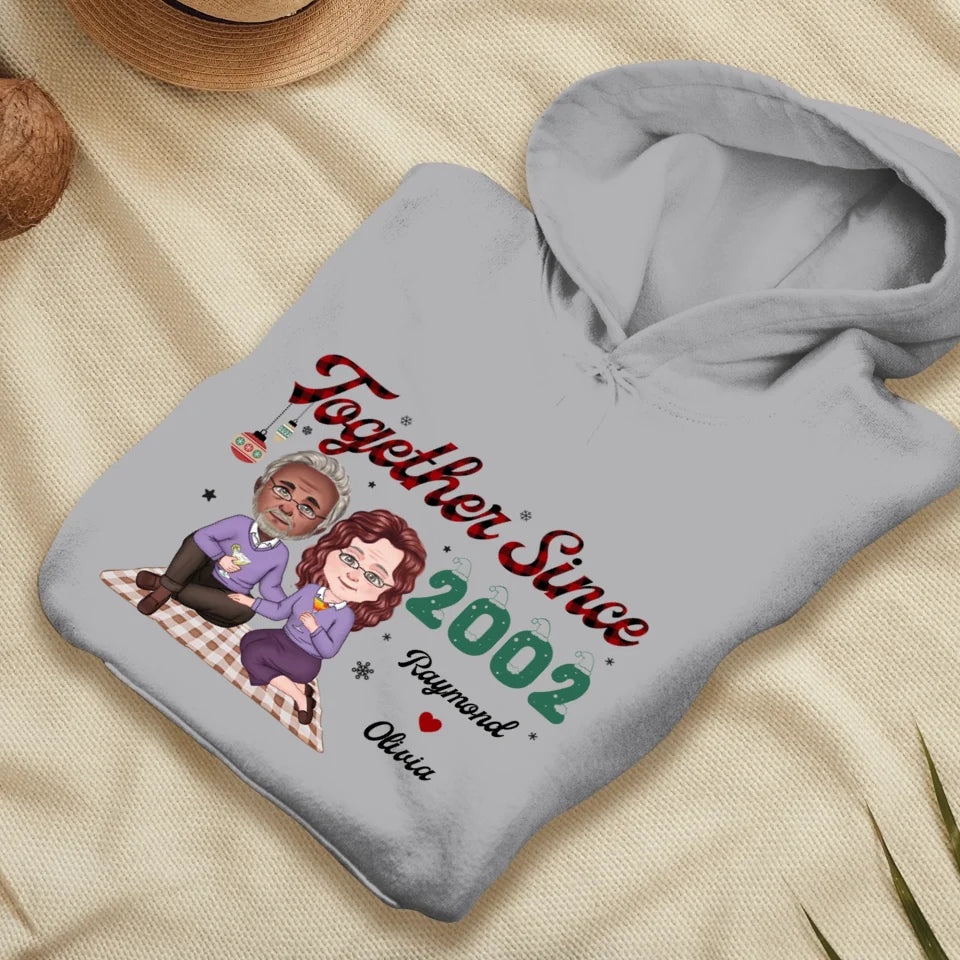 Together Since With Christmas Theme - Custom Name - Personalized Gift For Couple - Unisex Hoodie