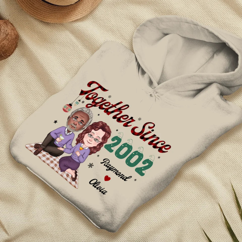 Together Since With Christmas Theme - Custom Name - Personalized Gift For Couple - Unisex Hoodie