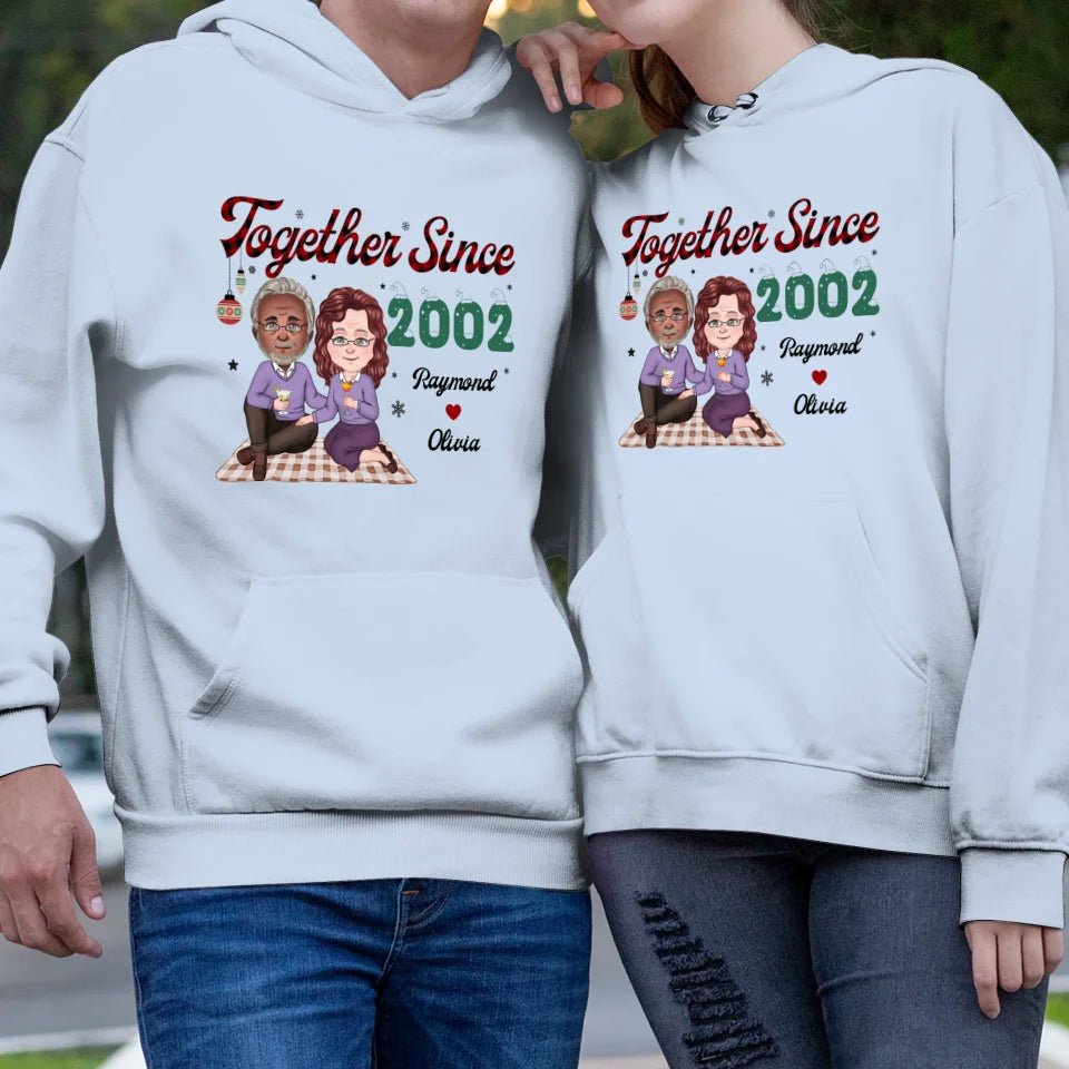 Together Since With Christmas Theme - Custom Name - Personalized Gift For Couple - Unisex Hoodie