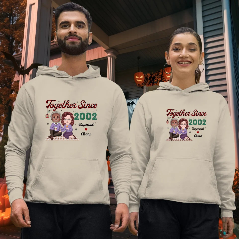 Together Since With Christmas Theme - Custom Name - Personalized Gift For Couple - Unisex Hoodie