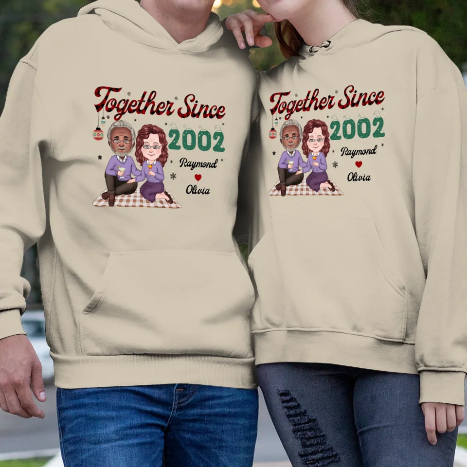 Together Since With Christmas Theme - Custom Name - Personalized Gift For Couple - Unisex Hoodie