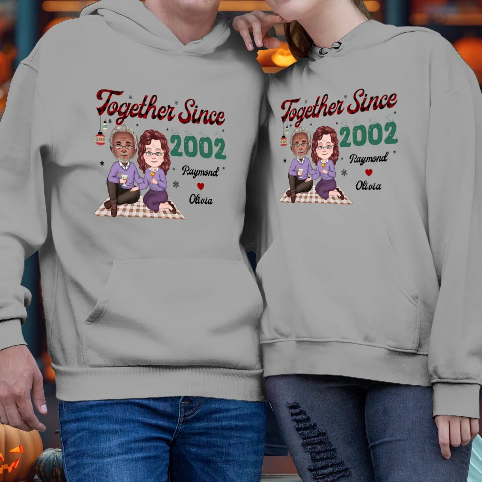 Together Since With Christmas Theme - Custom Name - Personalized Gift For Couple - Unisex Hoodie