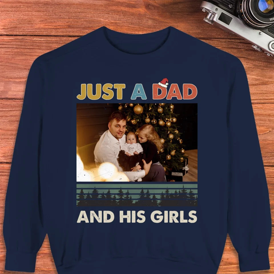 Just A Dad And His Girl In Christmas - Custom Photo - Personalized Gifts For Dad - Sweater