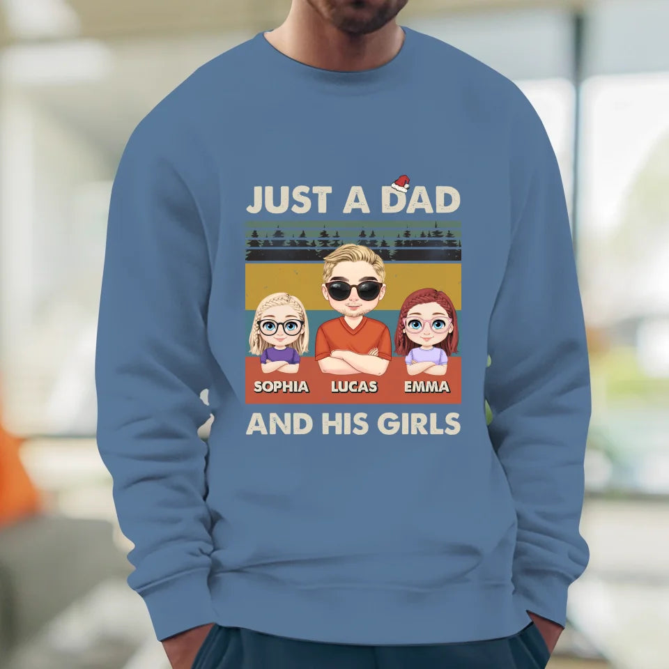 Just A Dad And His Girl - Custom Name - Personalized Gifts For Dad - T-Shirt