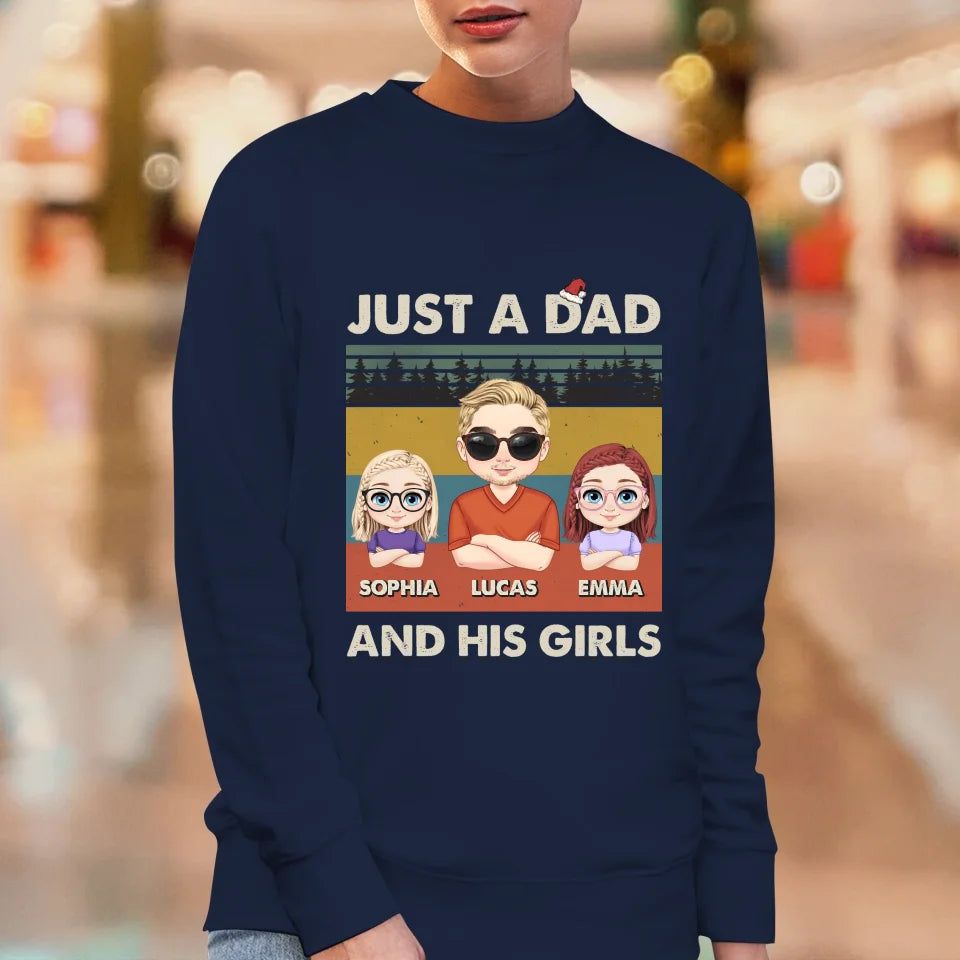 Just A Dad And His Girl - Custom Name - Personalized Gifts For Dad - T-Shirt