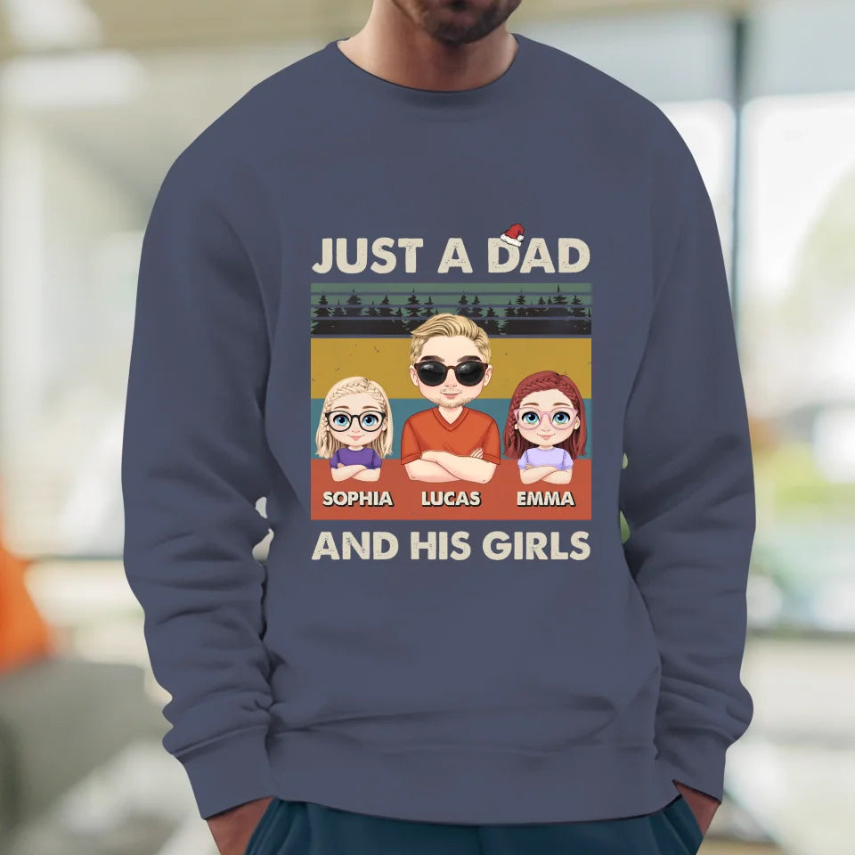 Just A Dad And His Girl - Custom Name - Personalized Gifts For Dad - T-Shirt