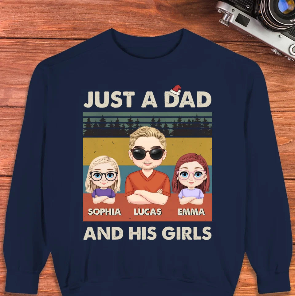 Just A Dad And His Girl - Custom Name - Personalized Gifts For Dad - T-Shirt