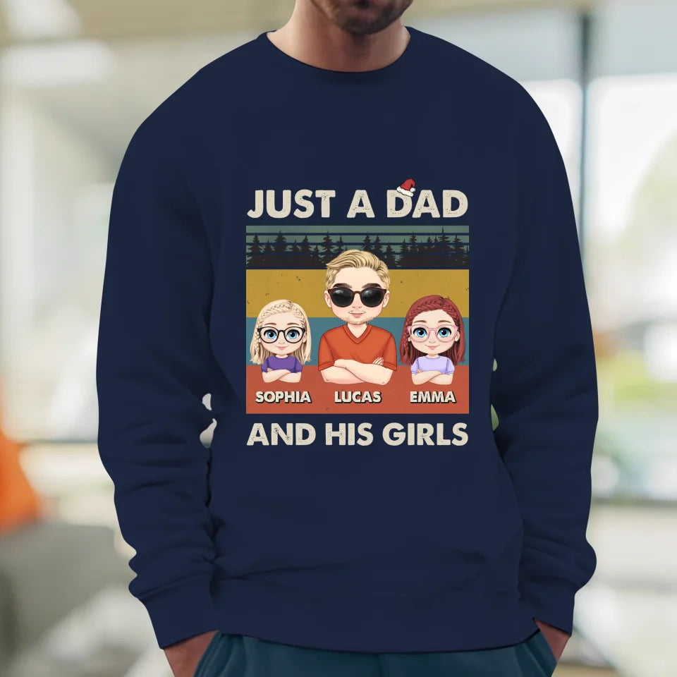 Just A Dad And His Girl - Custom Name - Personalized Gifts For Dad - T-Shirt