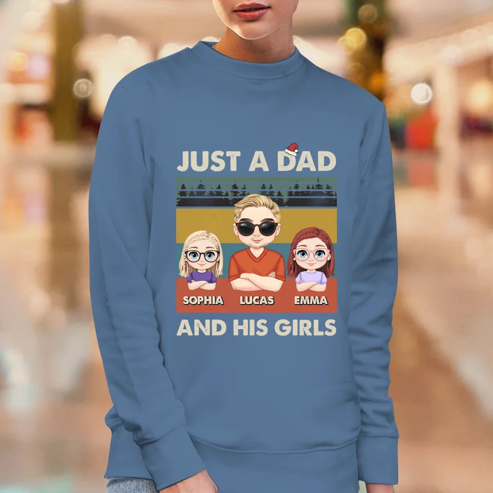 Just A Dad And His Girl - Custom Name - Personalized Gifts For Dad - T-Shirt