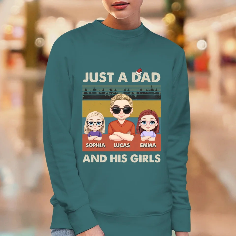 Just A Dad And His Girl - Custom Name - Personalized Gifts For Dad - T-Shirt