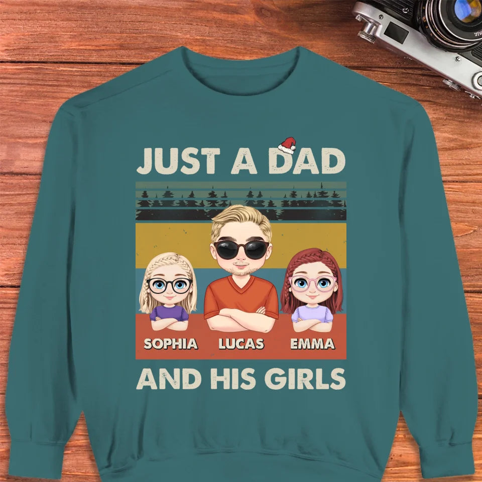 Just A Dad And His Girl - Custom Name - Personalized Gifts For Dad - T-Shirt