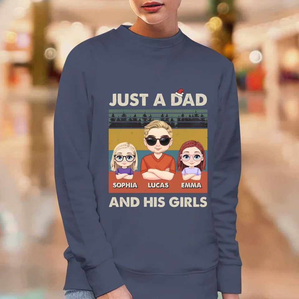 Just A Dad And His Girl - Custom Name - Personalized Gifts For Dad - T-Shirt