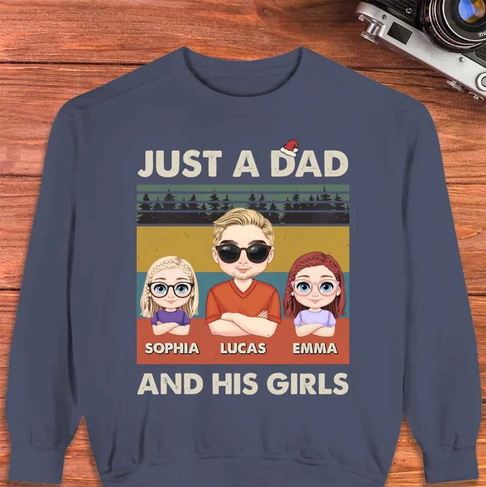 Just A Dad And His Girl - Custom Name - Personalized Gifts For Dad - T-Shirt