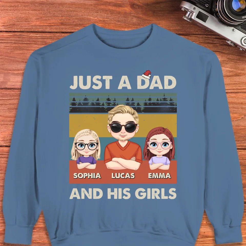 Just A Dad And His Girl - Custom Name - Personalized Gifts For Dad - T-Shirt