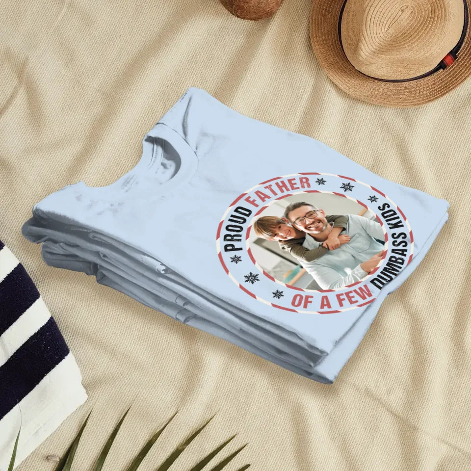 Proud Father - Custom Photo - Personalized Gifts For Dad - T-Shirt