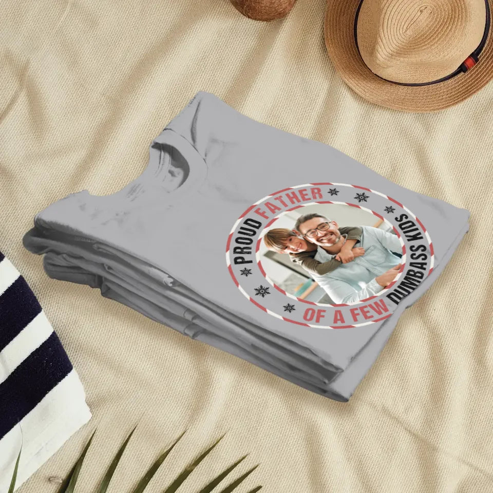 Proud Father - Custom Photo - Personalized Gifts For Dad - T-Shirt