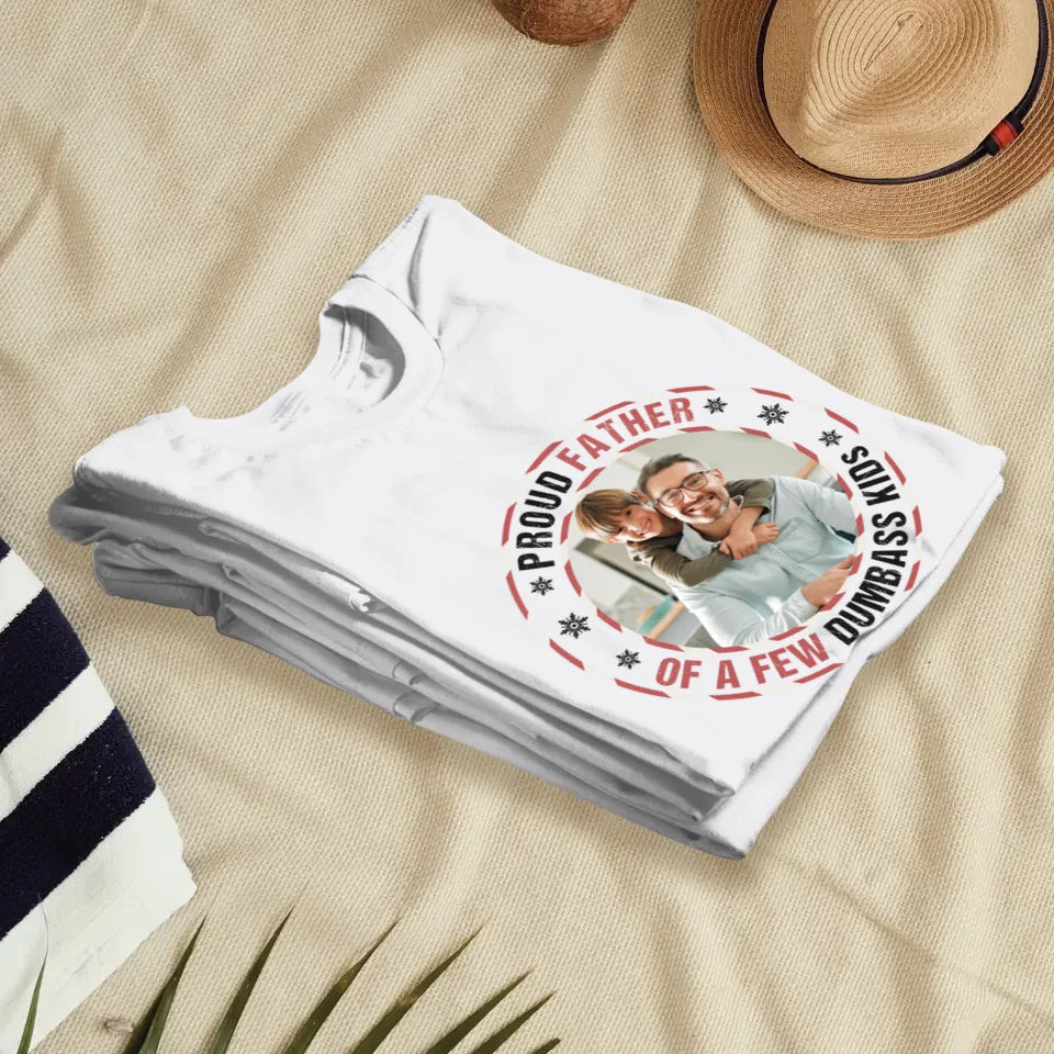 Proud Father - Custom Photo - Personalized Gifts For Dad - T-Shirt