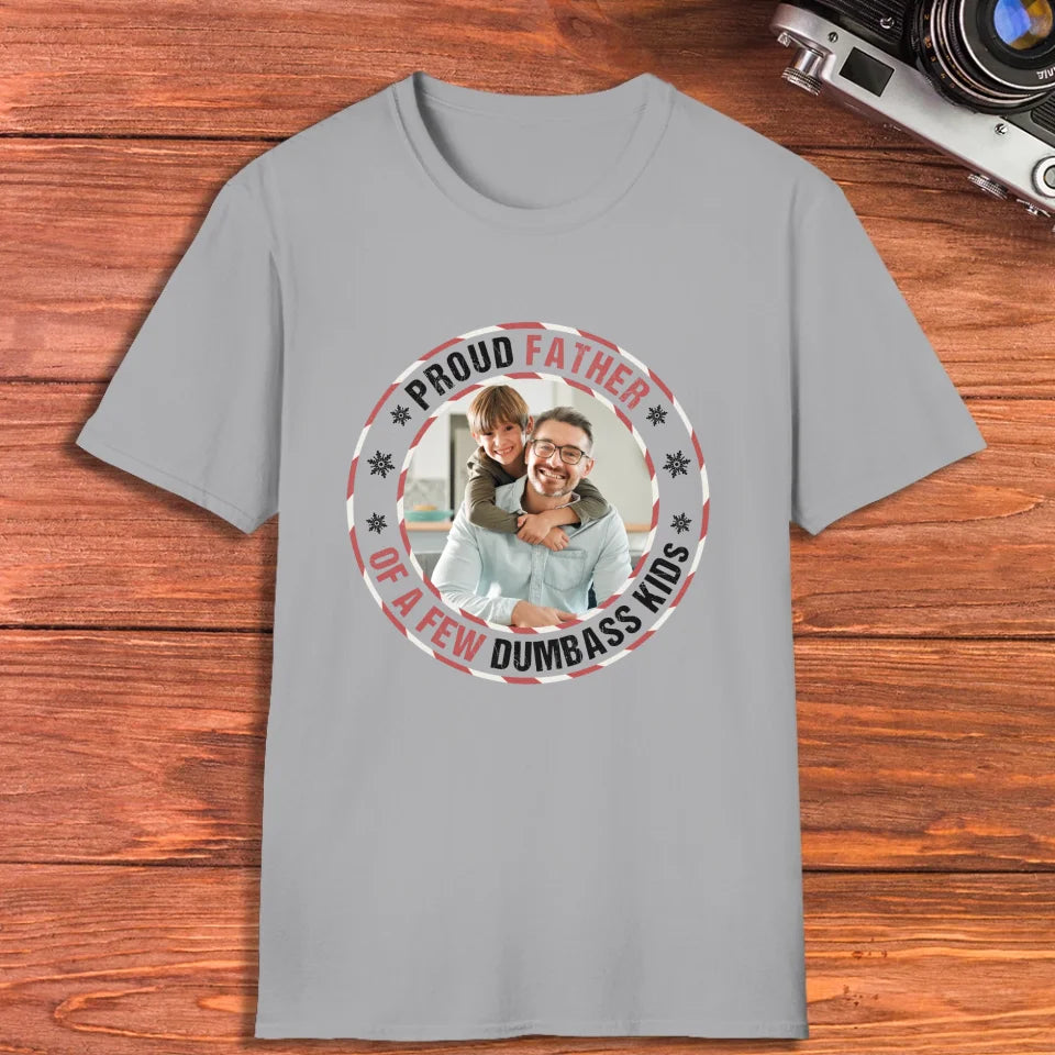 Proud Father - Custom Photo - Personalized Gifts For Dad - T-Shirt