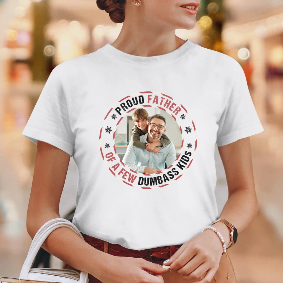 Proud Father - Custom Photo - Personalized Gifts For Dad - T-Shirt